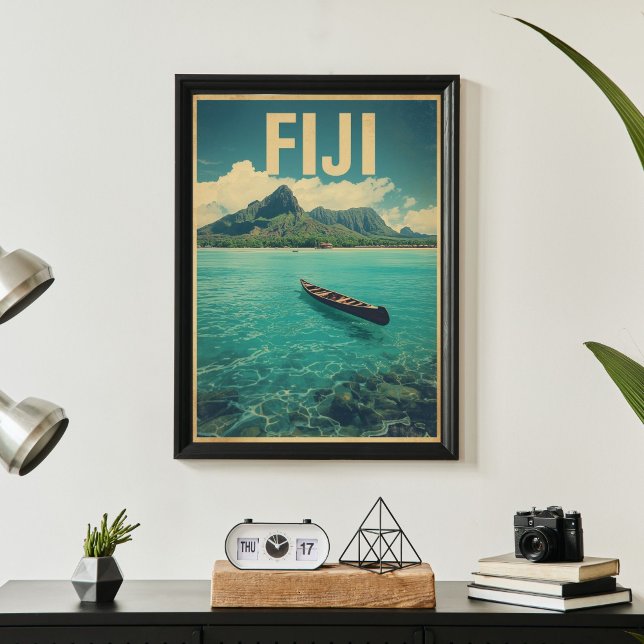 Poster Águas de Fiji – Escapada Retro no Oceano Viagem  (Criador carregado)