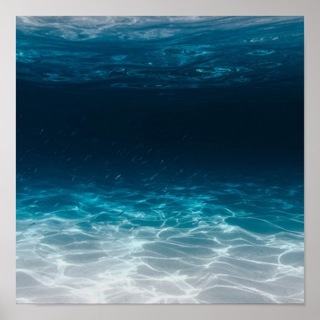 Poster Águas do mar oceano sob o mar (Frente)