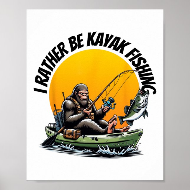 Poster Águas Interiores Divertidas Remando Bigfoot Caiaqu (Frente)