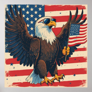 Poster Águia Americana Ousada – Design da Liberdade de 4 