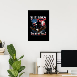 Poster Águia Americana Patriótica Design The Real Boss