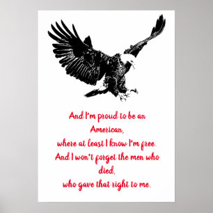 Poster Águia americana patriótica EUA inspiradores