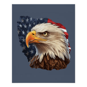 Póster Águia Careca da Bandeira Americana