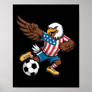 Poster Águia Careca Engraçada Dançando Dabbing Futebol EU
