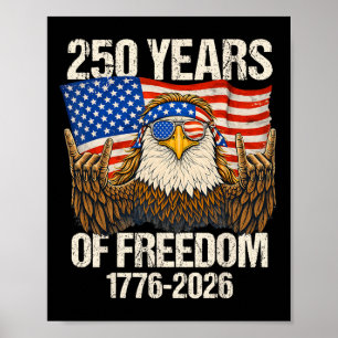 Poster Águia da Bandeira Americana 250 Anos de Liberdade