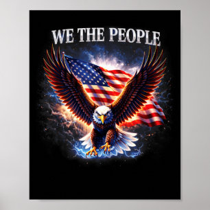 Poster Águia da Bandeira Americana Dia da Independência E
