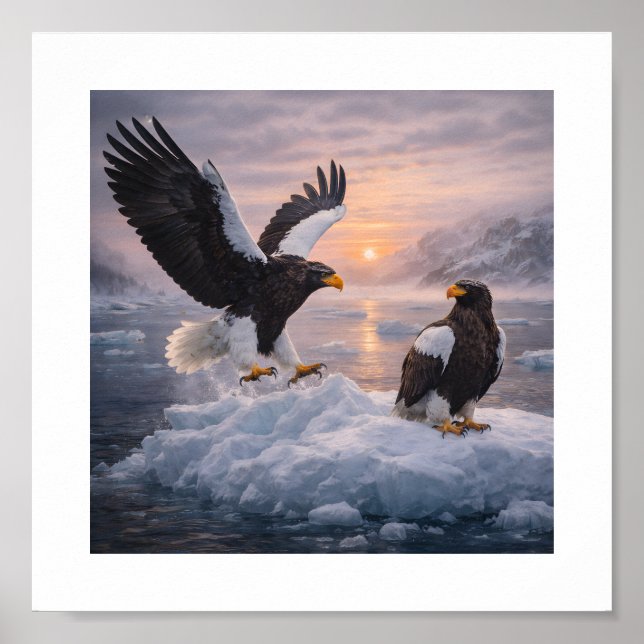 Poster Águia-de-cauda-branca (Haliaeetus pelagicus) – (Frente)