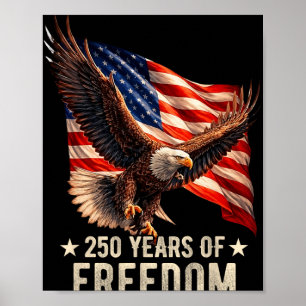Poster Águia e Bandeira 250 Anos 1776-2026 250º Aniversár