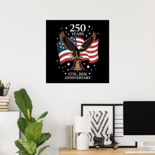 Poster Águia e Bandeira 250 Anos da América 1776-2026
