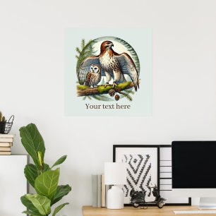 Poster Águia e coruja lindas personalizáveis