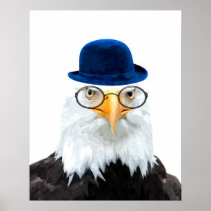 Póster Águia fofa e engraçada decoração de quarto infanti