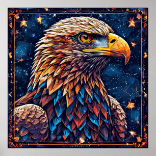 Poster Águia Majestosa Contra Céu Estrelado