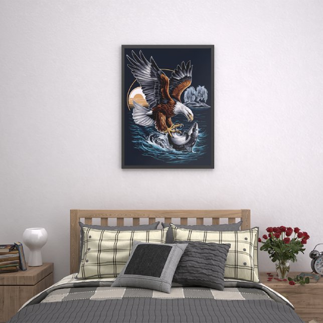 Poster Águia Majestosa Sofrendo Acima Do Peixe Oceano (Criador carregado)