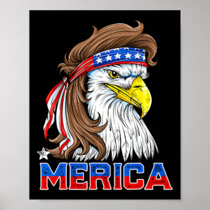 Poster Águia Mullet Merica 4 De Julho Homens Mulheres Ame