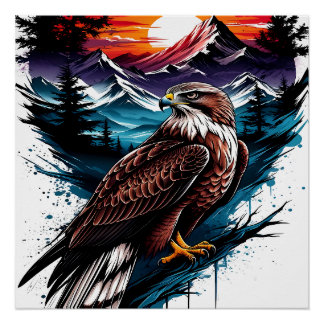Póster Águia na montanha