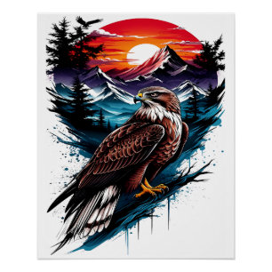 Póster Águia na montanha