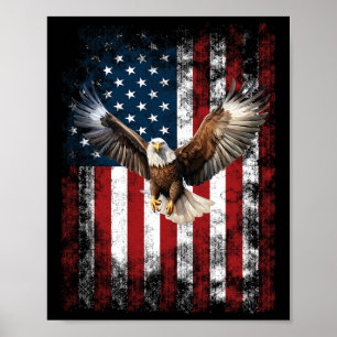 Poster Águia Patriótica 4 De Julho Bandeira Americana Dos