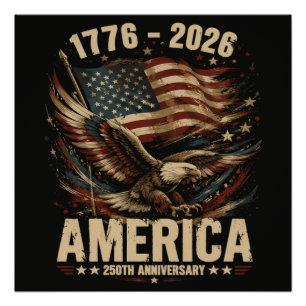 Póster Águia Patriótica do 250º Aniversário da América