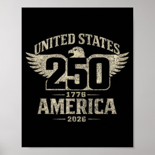 Poster Águia Patriótica dos EUA 250 4 de Julho 250º Anive