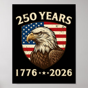 Poster Águia Patriótica dos EUA Aniversário de 250 anos 2