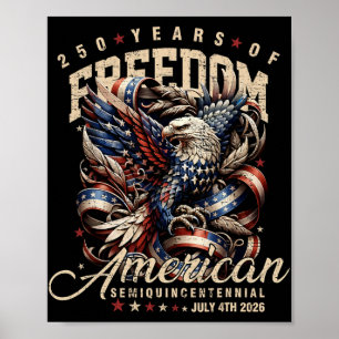 Poster Águia Patriótica E Bandeira 250 Anos 1776-2026 _1