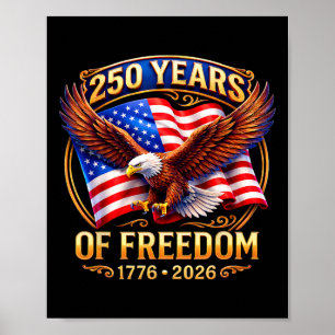 Poster Águia Patriótica E Bandeira 250 Anos 1776-2026 4º