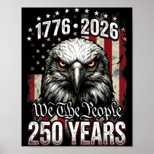Poster Águia Patriótica Vintage 250 Anos 1776 2026