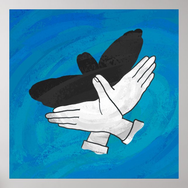 Póster Águia Sombra em Azul (Frente)