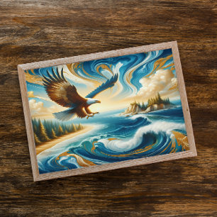 Poster Águia Voando Sobre Água