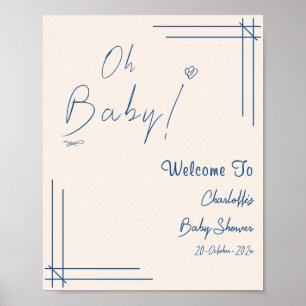 Poster Ah, Bebê! Chuvinha de Bebê Minimalista Neutra