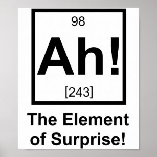 Poster Ah, Elemento do Símbolo de Elemento Periódico Surp