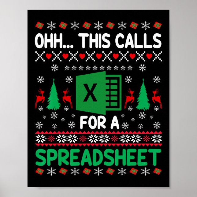Poster Ah, Isso Uma Suéter De Natal De Planilha (Frente)