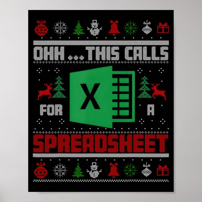Poster Ah, Isso Uma Suéter De Natal De Planilha (Frente)