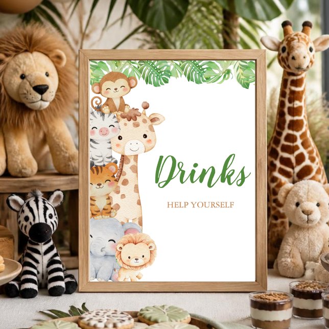 Poster Ah Menino! Sinal de Mesa de Bebidas Safari (Criador carregado)