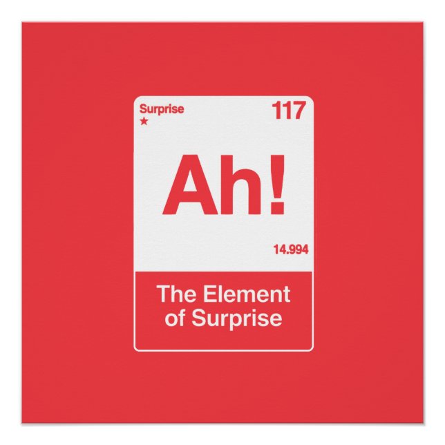 Póster Ah O Elemento Surpresa - Química Divertida  (Frente)