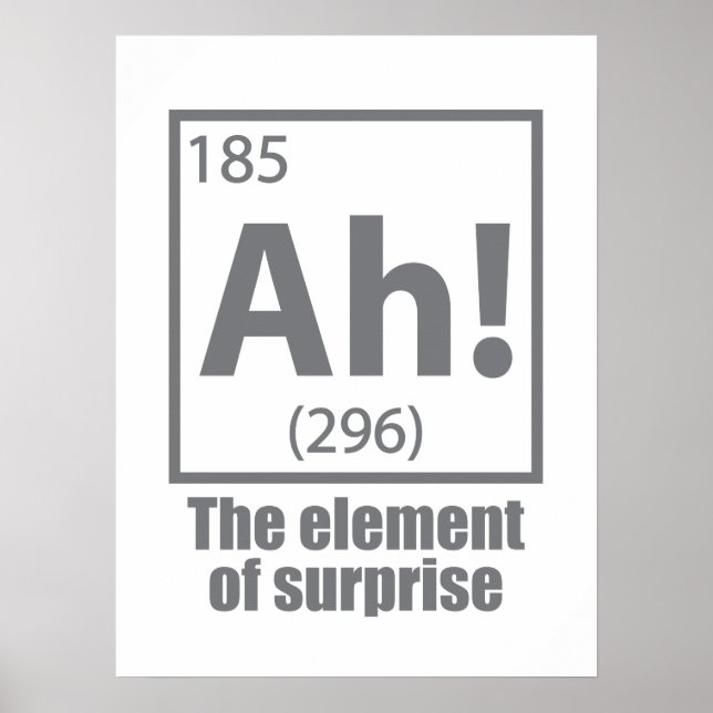 Poster Ah! The Element of Surprise Funny Chemistry Joke (Frente)