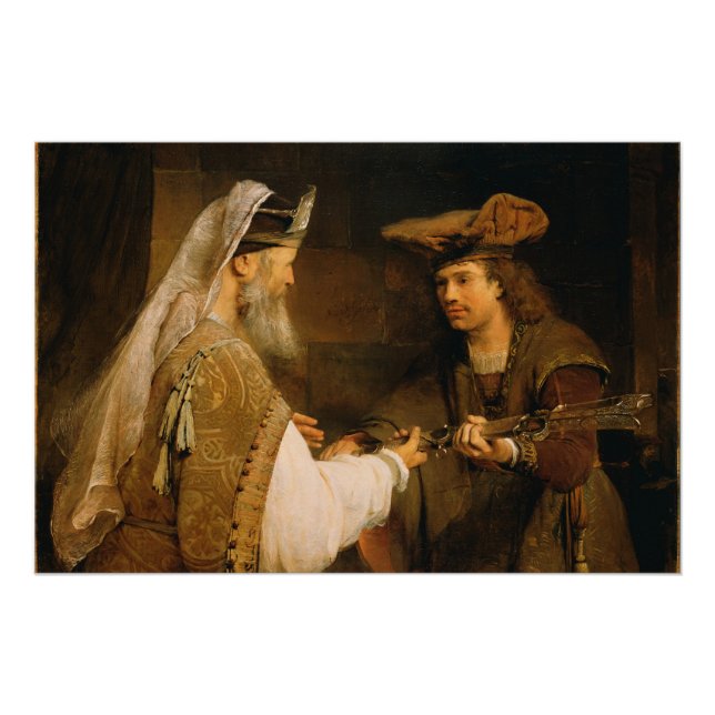 Póster Ahimelech dando a espada de Golias a David (Frente)