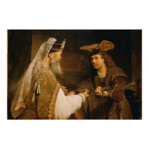 Póster Ahimelech que dá a espada de Goliath a David