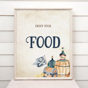 Poster Ahoy, é um sinal de Comida Chá de fraldas