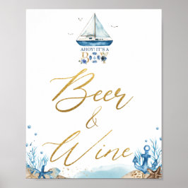 Poster Ahoy, é um vinho Chá de fraldas náutico