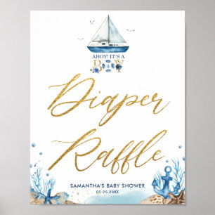 Poster Ahoy, é uma Fralda de Chá de fraldas Náutica Ra