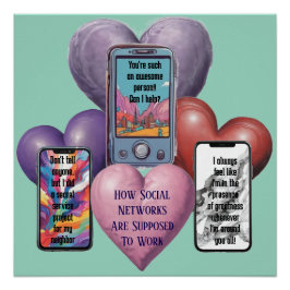 Póster AI Baixável como as redes sociais funcionam Poster