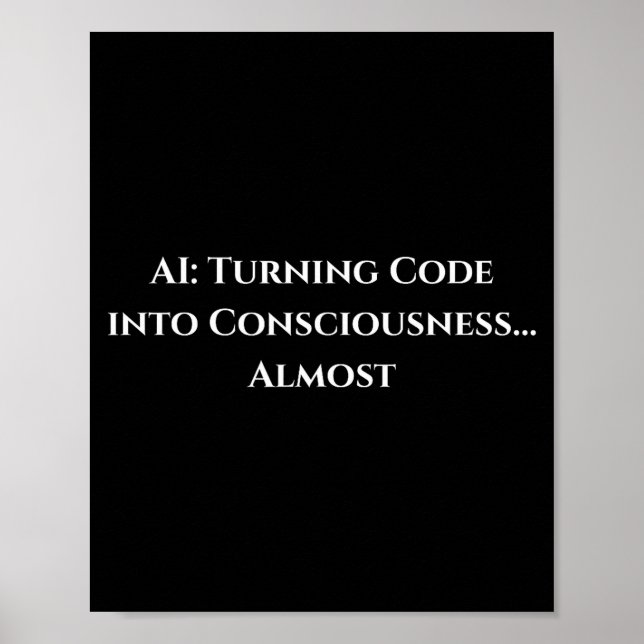 Poster Ai Code Consciousness Funny Tech Geek Nerdy Gift  (Frente)