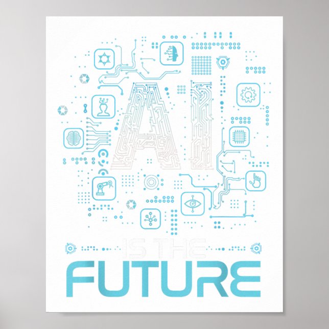 Poster Ai É O Futuro Presente Artificial De Inteligência  (Frente)