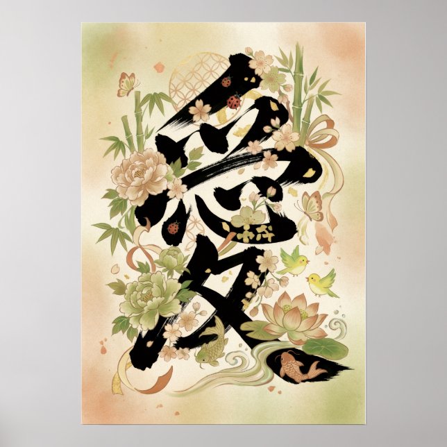 Poster Ai： Elegant Calligraphy "Love" 260010097 (Frente)