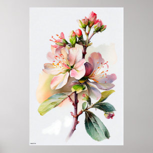 Poster AI floral design de maçã floral floral floral esti