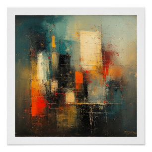 Póster Ai gerou abstrato e cidade resiliente