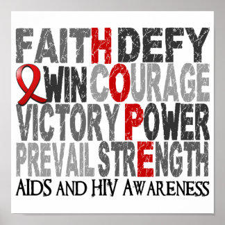 Poster Aids de colagem de palavras esperançosas