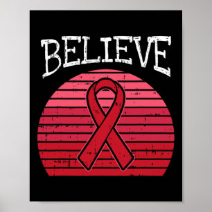 Poster Aids Red Ribbon HIV Aneurísmo cerebral Awarenes