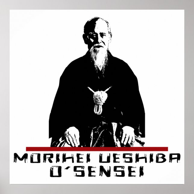 Póster Aikido Morihei Ueshiba O'Sensei (Frente)
